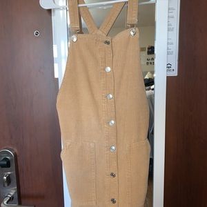 TOPSHOP CORDUROY OVERALL DRESS